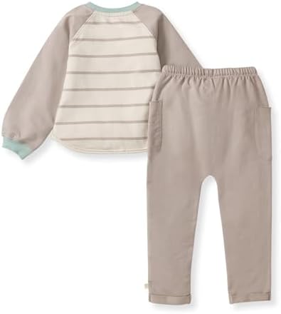 Burt's Bees Baby Boys Shirt and Pant Set, Long Sleeve Top & Bottom Outfit Bundle - Image 2