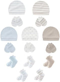 Baby Hats Mittens and Socks Set Soft Cotton Newborn Hat Glove by ZAVBABY