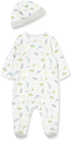 Little Me Baby Boy Clothes 2-Piece Baby Sleeper and Cap Set, 100% Cotton - Image 3