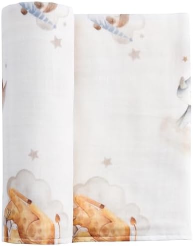 Baby Swaddle Blankets, Bamboo Muslin Receiving Blanket | 1-Pack, Lightweight & by IBESTOPIA