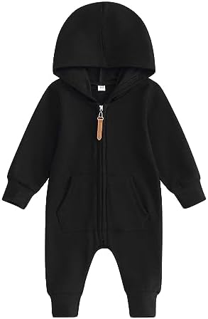 Fall Baby Clothes Newborn Boy Girl Hoodie Romper Long Sleeve Jumpsuit Winter by LedyChampswiinToddlerBaby