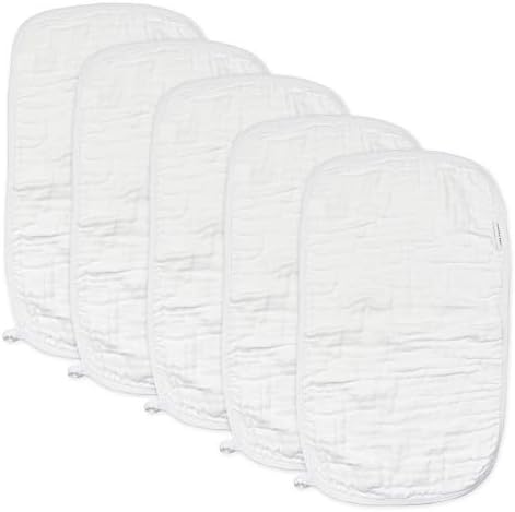 HonestBaby Baby Organic Cotton Multi-layer Burp Cloths Multipack, Bright White by HonestBaby