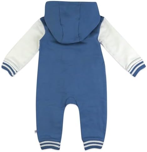 HonestBaby Baby Boys' Hoodie Coverall Team Varsity 100% Organic Cotton - Image 2