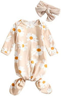 Newborn Baby Girl Floral Sleep Gown Headband Sleepwear Outfit by Merqwadd