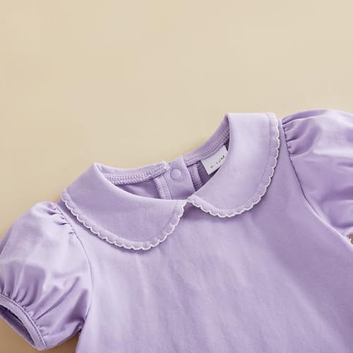 Baby Boy Girl Bubble Romper Short Sleeve Collar Summer Bodysuit - Image 4