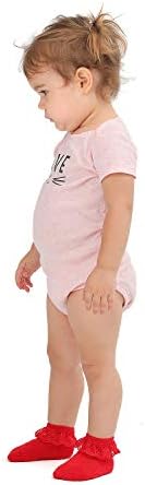 EPEIUS Baby Girl Ruffle Socks, Eyelet Frilly Lace Socks - Image 2