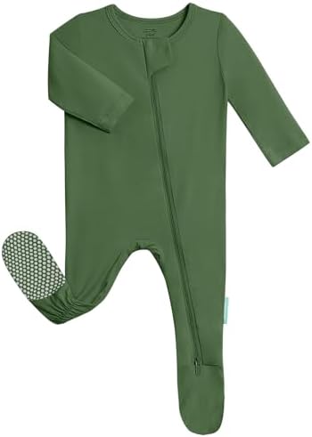 PurComfy Bamboo Viscose Baby Zipper Footie Pajamas, 0-3-6-9-18-24 Months | Ideal by PurComfy