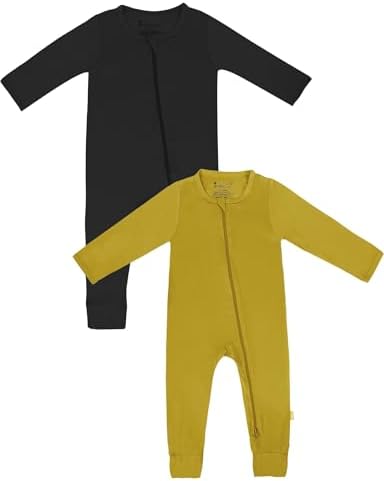 Jimonda Baby Romper Boys Girls Bamboo Pajamas 2-Way Zipper Footless Unisex Long by JimondaBaby