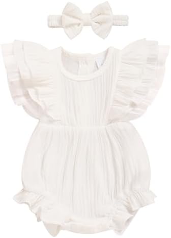 TITKKOP Ruffle Bubble Romper for Baby Girl | One-Piece Shorts Jumpsuit | Summer by TITKKOP