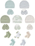 Baby Hats Mittens and Socks Set Soft Cotton Newborn Hat Glove by ZAVBABY