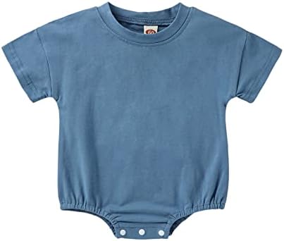 Baby Boy Girl Bubble Romper Infant Plain Oversize T-shirt Bodysuit by Merqwadd