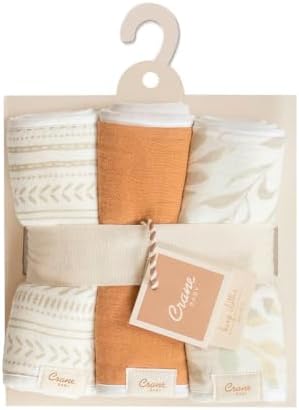 Crane Baby Willow 3-Piece Cotton Burp Cloth Set, 2 Prints, 1 Solid - Image 4