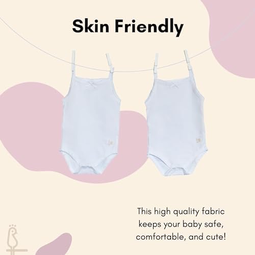 Feathers Baby Girl Tank Top Bodysuit Cotton One Piece 2 Pack, Sizes 3M-36M - Image 5