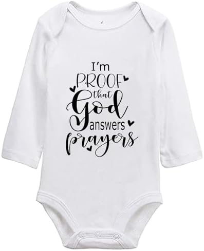 listery I'M Proof That God Answers Prayers Baby Bodysuit Baby Religious Infant by listery