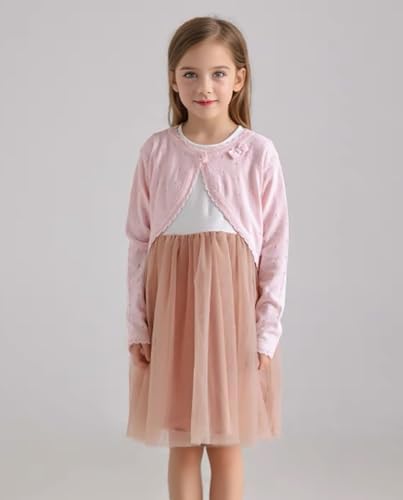 Toddler Girls Cardigan Sweater Bolero Shrug Baby Kids Long Sleeve Cropped Dress - Image 3