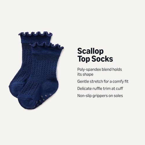 Amazon Essentials x Sofia Grainge Toddler and Baby Girls' Scallop Top Socks - Image 2