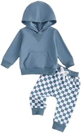 Infant Baby Boy Fall Winter Clothes Outfit Hooded Long Sweatshirt Pant Set by LIOMENGZI