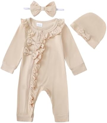 Mikrdoo Newborn Baby Girl Clothes Long Sleeve Romper - Image 7