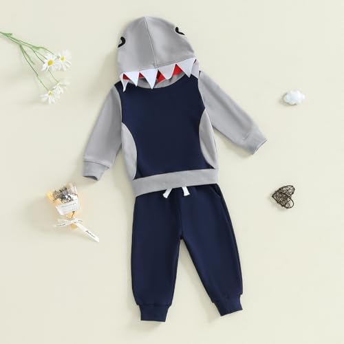Infant Baby Boy Fall Winter Clothes Outfit Hooded Long Sweatshirt Pant Set - Image 5