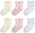 Baby Girl Socks, Ruffle Grip Bows, Toddler Newborn Infant, 6 Pairs by Unknown