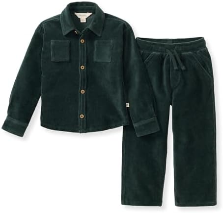 Burt's Bees Baby Boys Shirt and Pant Set, Long Sleeve Top & Bottom Outfit Bundle by BurtsBeesBaby