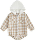 Douhoow Baby Boy Hooded Romper Long Sleeve Boy Plaid Hoodies Baby Jacket Infant by DouhoowBabyKidsClothes