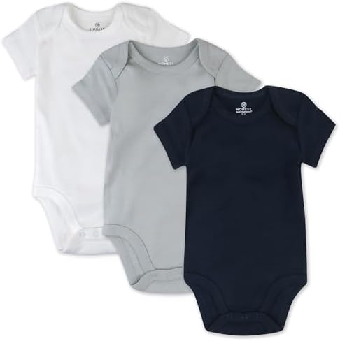 HonestBaby unisex-baby 3-pack Short Sleeve Bodysuits One-piece 100% Organic by HonestBaby