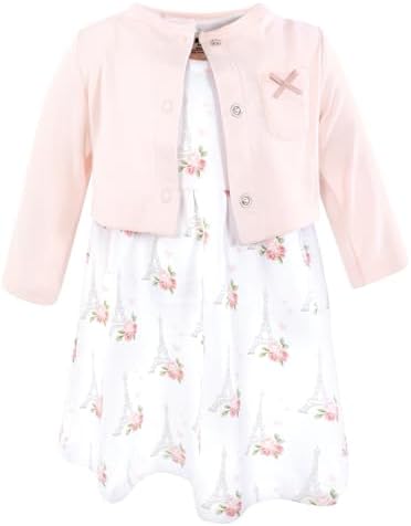 Hudson Baby Infant and Toddler Girls Cotton Dress and Cardigan Set by HudsonBaby