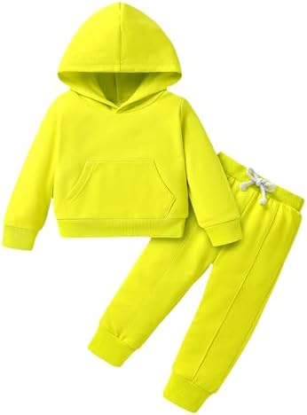 YOUNGER TREE Baby Clothes for Girls Boy Solid Color Hoodie and Sweatpants by YOUNGERTREE