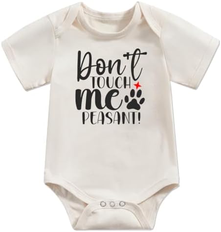 Newborn Infant Baby Bodysuit Funny Letters Print Clothes Short Sleeve Romper by Unknown