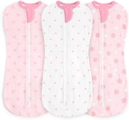 Baby Swaddle 0-2 Months, Cotton Arm-In Zipper Sleep Sack, Wearable Blankets Wrap by SANDJEST