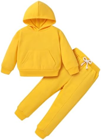 YOUNGER TREE Baby Clothes for Girls Boy Solid Color Hoodie and Sweatpants by YOUNGERTREE