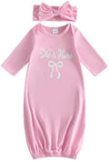 fhutpw Newborn Baby Girls Cotton Sleeper Gown She Is Here Nightgown Pajamas | by fhutpw