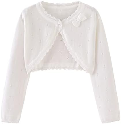 Toddler Girls Cardigan Sweater Bolero Shrug Baby Kids Long Sleeve Cropped Dress by Miccina