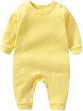 Unisex Baby romper, Long Sleeve 100% Cotton Baby Clothes, Baby Footless Jumpsuit by Jomixa