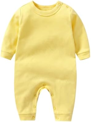 Unisex Baby romper, Long Sleeve 100% Cotton Baby Clothes, Baby Footless Jumpsuit by Jomixa