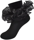 Girls Ruffle Socks Double Lace Turn Cuff Frilly Church Dress Socks by MKYSZLTSOCKS-EnjoyComfort