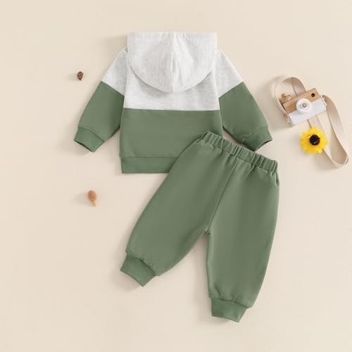 Infant Baby Boy Fall Winter Clothes Outfit Hooded Long Sweatshirt Pant Set - Image 4