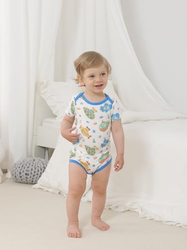 Kids Rayon of Bamboo Pajamas Set Short Sleeve Button Shorts Ages 0-24 - Image 3