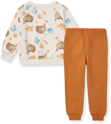 Burt's Bees Baby Boys Shirt and Pant Set, Long Sleeve Top & Bottom Outfit Bundle - Image 2