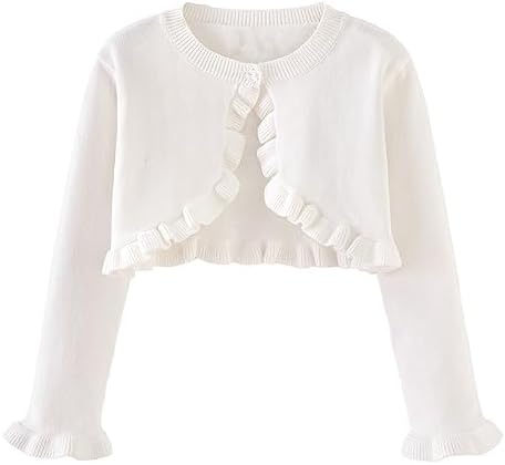 Toddler Girls Cardigan Sweater Bolero Shrug Baby Kids Long Sleeve Cropped Dress by Miccina