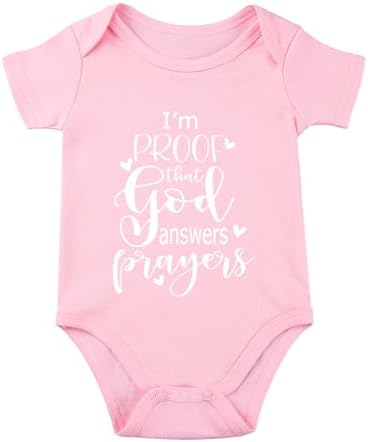 listery I'M Proof That God Answers Prayers Baby Bodysuit Baby Religious Infant by listery