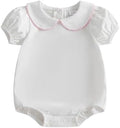 Baby Boy Girl Bubble Romper Short Sleeve Collar Summer Bodysuit by Merqwadd