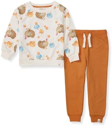 Burt's Bees Baby Boys Shirt and Pant Set, Long Sleeve Top & Bottom Outfit Bundle by BurtsBeesBaby
