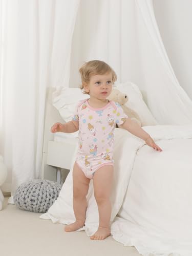 Kids Rayon of Bamboo Pajamas Set Short Sleeve Button Shorts Ages 0-24 - Image 3
