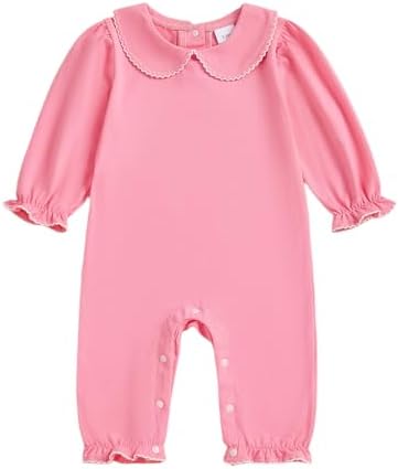 Baby Coming Home Outfit Boy Girl Plain Long Sleeve Romper Jumpsuit by Merqwadd