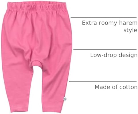 HonestBaby Unisex-Baby Multipack Harem Pants Roomy Fit Pull on Bottoms 100% - Image 2