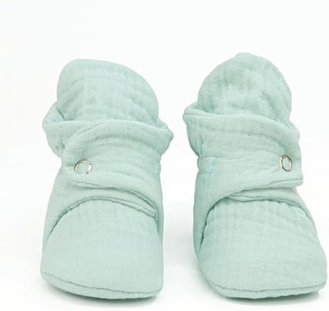 Ella Bonna Baby Booties Organic Cotton Muslin Newborn Baby Slippers Baby Boy - Image 5