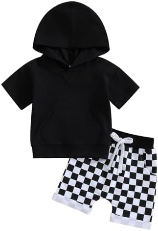 Toddler Baby Boy Hooded Dinosaur Summer Outfit Funny T-Shirt Shorts Set by LIOMENGZI