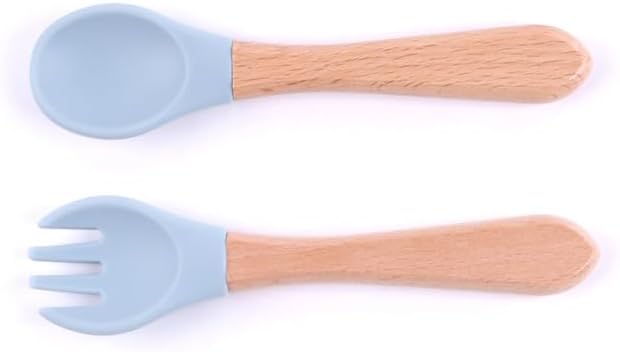 Silicone Baby Feeding Set | BPA-FREE |9 PCS Baby Led Weaning Supplies Self Feeding Utensils | Divided Suction Plate Bowl Bib Training Sippy Cup Spoon Fork (Blue)